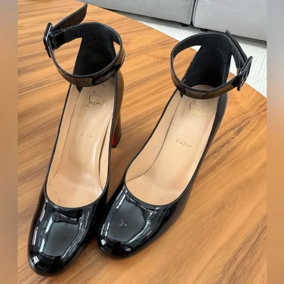 Christian Louboutin SOVAL 85 PATENT BK01 Black - Picture 3 of 12